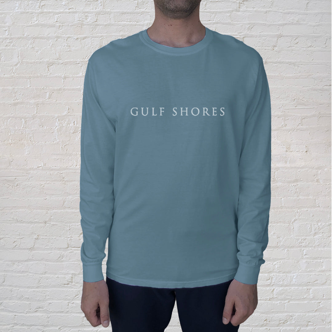 Gulf Shores Long Sleeve Ice Blue / White Logo Original Oyster House