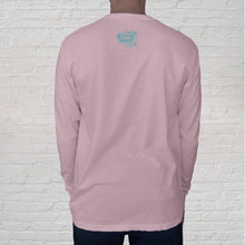 Load image into Gallery viewer, Back of Tshirt: The Gulf Shores front imprint on a Blossom Comfort Color long sleeve t-shirt is one of our best selling tees. The back of the t-shirt is branded with the Original Oyster House logo.
