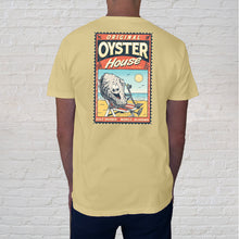 Load image into Gallery viewer, The back of the Oyster Beach Bum Butter t-shirt embodies our relaxed yet lively oyster culture. 
