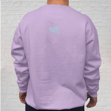 Load image into Gallery viewer, The Orchid Comfort Color crewneck sweatshirt is made of 100% ring-spun cotton. Gulf Shores is imprinted in magenta on the front. This popular beach destination has a warm, humid climate tempered by sea breezes during the summer months and near-perfect 70 degrees in November. Back Logo View.

