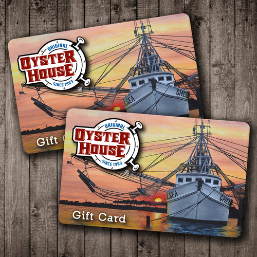 Original Oyster House gift cards are the perfect gift for the seafood lover. Locals and visitors alike have been enjoying the Original Oyster House restaurants for generations. With over 6 million tourists visiting the beaches, our gift cards have been purchased by families for when their loved ones vacation here during the summer, winter, fall and spring months. During the holidays, they are great stocking stuffers.