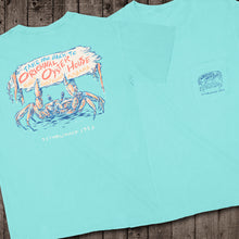 Load image into Gallery viewer, Front &amp; Back Design: The take me back crab tee is colorfully illustrated and a wonderful souvenir of your beach stay. This limited edition, collectible t-shirt features the front pocket design branded with the Original Oyster House logo on a crab graphic.
